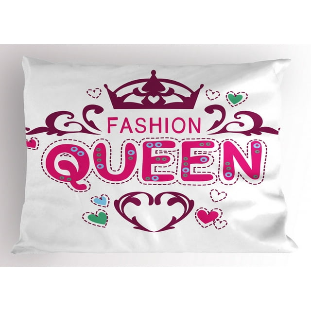 Ambesonne Queen Pillow Sham, Girlish Fashion, 26" X 20", Dried Rose Pink