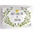 thumbnail image 1 of Ambesonne Queen Pillow Sham, Green Wreath Words Crown, 26" X 20", Grey Apple Green, 1 of 2