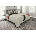 thumbnail image 1 of Ambesonne Queen Quilted Bedspread Set 3 Pcs, Retro Woman Card Ace, King Size, Vermilion Beige, 1 of 3