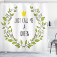 thumbnail image 1 of Ambesonne Queen Shower Curtain, Green Wreath Words Crown, 69"Wx84"L, Grey Apple Green, 1 of 3