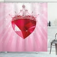 thumbnail image 1 of Ambesonne Queen Shower Curtain, Red Heart Crown Girls, 69"Wx70"L, Pink Red, 1 of 3
