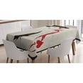 thumbnail image 1 of Ambesonne Queen Tablecloth Rectangular Table Cover, Retro Woman Card Ace, 52"x70", Vermilion Beige, 1 of 4