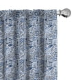 thumbnail image 1 of Ambesonne Quirky Window Curtains, Retro African Funky Culture, Each 28" W x 84" L, Violet Blue and White, 1 of 3