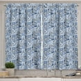 thumbnail image 1 of Ambesonne Quirky Kitchen Curtains, Retro African Funky Culture, 55"x45", Violet Blue and White, 1 of 3