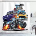 thumbnail image 1 of Ambesonne Race Car Shower Curtain, Hot Rod Car with, 69"Wx70"L, Multicolor, 1 of 1