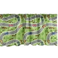 thumbnail image 1 of Ambesonne Race Car Window Valance, Racing Road Map Overview, 54" X 12", Apple Green Multicolor, 1 of 1