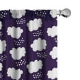 thumbnail image 1 of Ambesonne Rain Window Curtains, Raining Cumulus Clouds, Each 28" W x 63" L, Dark Purple and White, 1 of 4
