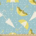thumbnail image 1 of Ambesonne Rain Fabric by the Yard Upholstery, Raindrops and Umbrellas Design, 3 Yards, Seafoam Khaki, 1 of 5