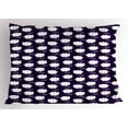 thumbnail image 1 of Ambesonne Rain Pillow Sham, Raining Cumulus Clouds, 26" X 20", Dark Purple and White, 1 of 1