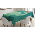 thumbnail image 1 of Ambesonne Rain Tablecloth Rectangular Table Cover, Holding Umbrella, 52"x70", Mint Green Salmon, 1 of 4