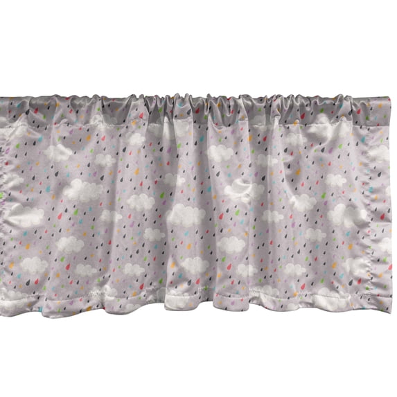Ambesonne Rain Window Valance, Colorful Tiny Droplets, 54" X 18", Multicolor