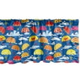 thumbnail image 1 of Ambesonne Rain Window Valance, Pattern with Colorful Florally Ornamented Umbrellas on Sky Background with Clouds, Curtain Valance for Kitchen Bedroom Decor with Rod Pocket, 54" X 12", Multicolor, 1 of 3