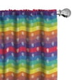 thumbnail image 1 of Ambesonne Rainbow Window Curtains, Raindrop Silhouettes LGBT, Each 28" W x 95" L, Lime Green Dark Seafoam, 1 of 4