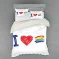 thumbnail image 1 of Ambesonne Rainbow Bedding Set 4 Pcs, I Heart Pride Art, Queen, Multicolor, 1 of 3