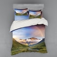 thumbnail image 1 of Ambesonne Rainbow Bedding Set 4 Pcs, Meadow Riverbed Mist, Queen, Multicolor, 1 of 2