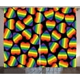 thumbnail image 1 of Ambesonne Rainbow Curtains 2 Panel Set, Hearts Gay Pride Flag, 108" x 96", Multicolor, 1 of 3