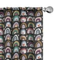 thumbnail image 1 of Ambesonne Rainbow Curtains, Hearts Flowers Lines Plot, Pair of 28"x95", Dark Magenta Eggplant, 1 of 4