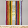 thumbnail image 1 of Ambesonne Rainbow Curtains, Vibrant Wooden, Pair of 28"x95", Multicolor, 1 of 2