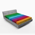 thumbnail image 1 of Ambesonne Rainbow Fitted Sheet, Colorful Wood Stripes, Full Size, Multicolor, 1 of 2