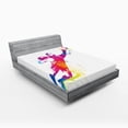 thumbnail image 1 of Ambesonne Rainbow Fitted Sheet, Goalkeeper Catches Ball, Full Size, Multicolor, 1 of 3