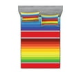 thumbnail image 1 of Ambesonne Rainbow Fitted Sheet & Pillow Sham Set, Mexican Pattern, Queen, Multicolor, 1 of 2