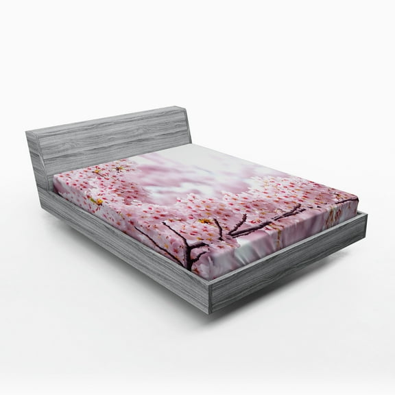 Ambesonne Rainbow Fitted Sheet, Vibrant Colored Striped, Full Size, Multicolor