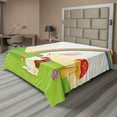 thumbnail image 1 of Ambesonne Rainbow Flat Sheet, Bunny Easter Egg, Full Size, Multicolor, 1 of 1