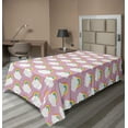 thumbnail image 1 of Ambesonne Rainbow Flat Sheet, Soft Clouds Cartoon, TwinXL Size, Grey Pink and Multicolor, 1 of 1