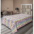 thumbnail image 1 of Ambesonne Rainbow Flat Sheet, Unicorn Ice Skater, Twin Size, Multicolor, 1 of 1