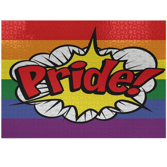 Ambesonne Rainbow Jigsaw Puzzle Durable Cardboard, Pop Art Comics Pride, 1000 pcs, Multicolor