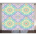 thumbnail image 1 of Ambesonne Rainbow Mandala Curtains 2 Panel Set, Colorful Stripe, 108" x 84", Multicolor, 1 of 3