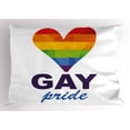 thumbnail image 1 of Ambesonne Rainbow Pillow Sham, Gay Culture Heart, 26" X 20", Multicolor, 1 of 2