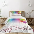 thumbnail image 1 of Ambesonne Rainbow Quilted Bedspread Set 2 Pcs, Balloon Greeting Candle, Twin Size, Multicolor, 1 of 3