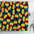thumbnail image 1 of Ambesonne Rainbow Shower Curtain, Hearts Gay Pride Flag, 69"Wx70"L, Multicolor, 1 of 3