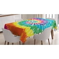 thumbnail image 1 of Ambesonne Rainbow Tablecloth Rectangular Table Cover, Rainbow Tie Dye Effect, 52"x70", Multicolor, 1 of 4