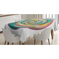 thumbnail image 1 of Ambesonne Rainbow Tablecloth Rectangular Table Cover, Spiral Rosette Pattern, 60"x90", Multicolor, 1 of 4