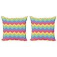 thumbnail image 1 of Ambesonne Rainbow Throw Pillow Cover 2 Pack, Colorful Vivid Chevron, 18", Multicolor, 1 of 2