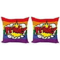 thumbnail image 1 of Ambesonne Rainbow Throw Pillow Cover 2 Pack, Pop Art Comics Pride, 18", Multicolor, 1 of 5