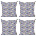 thumbnail image 1 of Ambesonne Rainbow Throw Pillow Cover 4 Pack, Unicorns Flying in Sky, 18", Mustard Lavender Blue, 1 of 2