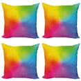 thumbnail image 1 of Ambesonne Rainbow Throw Pillow Cover 4 Pack, Vibrant Radiant Colors, 20", Multicolor, 1 of 6