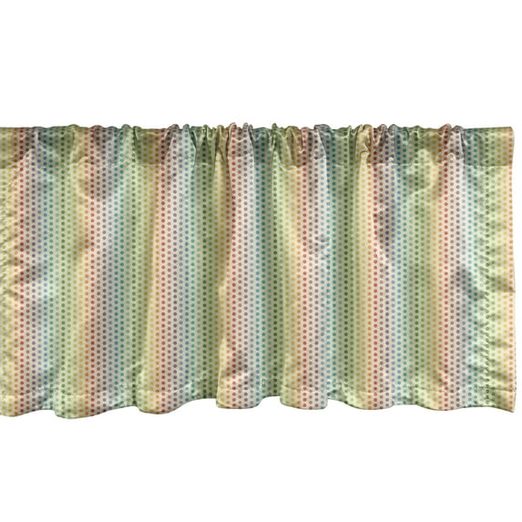 Ambesonne Rainbow Window Valance, Colorful Dots Spectrum, 54" X 18", Multicolor