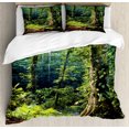 thumbnail image 1 of Ambesonne Rainforest Duvet Cover Set, Wild Ivy on Trees, Queen, Green Brown, 1 of 3