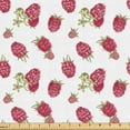 thumbnail image 1 of Ambesonne Raspberry Fabric by the Yard Upholstery, Vintage Fruits Sketchy, 1 Yard, Dark Pink and Avocado Green, 1 of 1