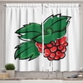 thumbnail image 1 of Ambesonne Raspberry Kitchen Curtains, Leaves and Fruit Motif, 55"x39", Forest Green and Dark Coral, 1 of 3