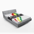 thumbnail image 1 of Ambesonne Rasta Fitted Sheet, Grunge Rastafari Words, Full Size, Red Green and Yellow, 1 of 2
