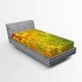 thumbnail image 1 of Ambesonne Rasta Fitted Sheet, Jamaican Island Flower, Twin XL Size, Pale Green Marigold, 1 of 2