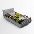 thumbnail image 1 of Ambesonne Rasta Fitted Sheet, Rastafari Street Graffiti, Twin XL Size, Pale Green Yellow, 1 of 2