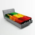 thumbnail image 1 of Ambesonne Rasta Fitted Sheet, Reggae Music Singer, Twin Size, Orange Yellow, 1 of 3