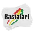 thumbnail image 1 of Ambesonne Rasta Place Mats Set of 4, Grunge Rastafari Words, Standard Size, Red Green and Yellow, 1 of 6