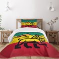 thumbnail image 1 of Ambesonne Rasta Quilted Bedspread Set 2 Pcs, Cultural Lion Rastafari Flag, Twin Size, Yellow and Black, 1 of 6